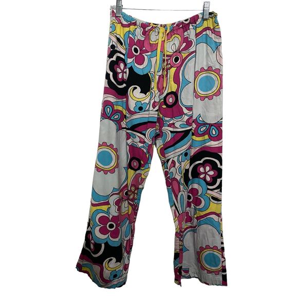 Victoria's Secret 2 pc Pajama Set Small Flannel Pink Yellow - Picture 7 of 10